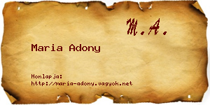 Maria Adony névjegykártya